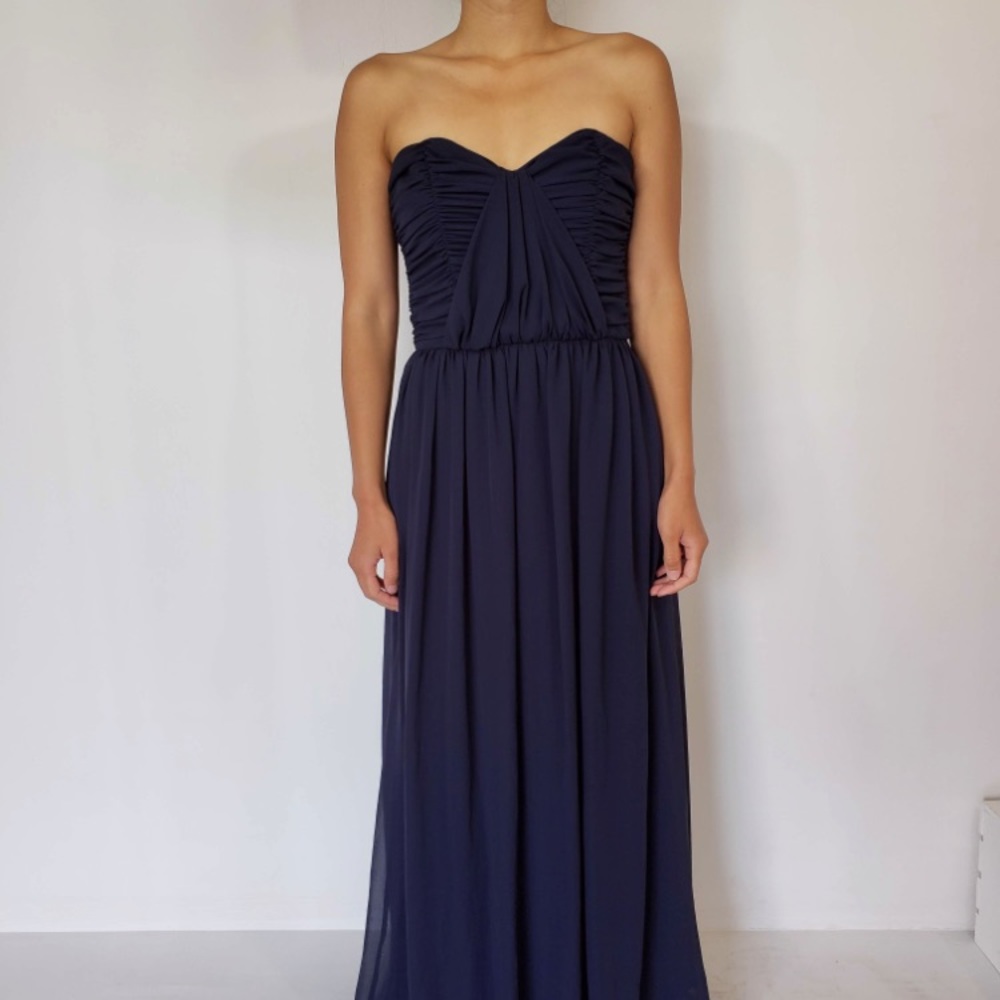 Navy chiffon evening/bridesmaid dress
